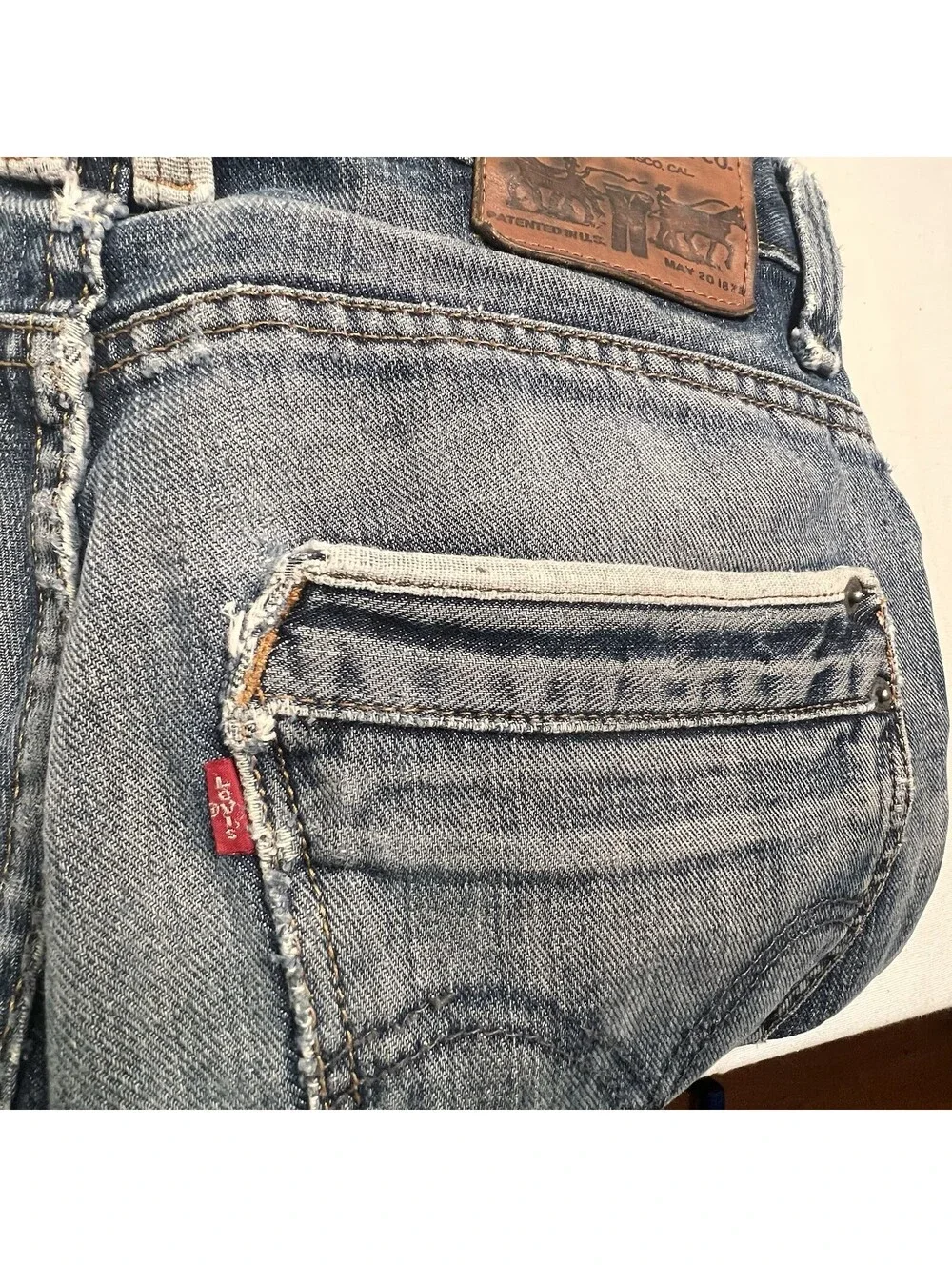 Levi's 514 Denim Slim Straight Men's Distressed Jeans 31 X 32